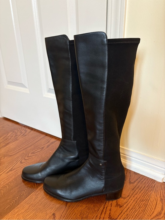 Stuart Weitzman Shoes - Stuart Weitzman Black Over-The-Knee Stretch & Leather Boots